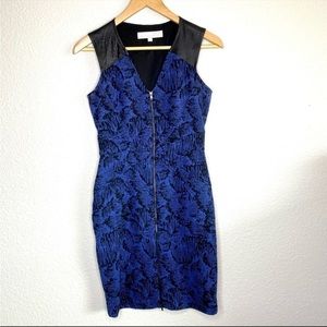 Hunter Bell blue and black fitted dress size XS front zipper